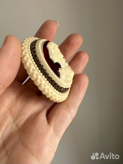 Брошь винтажная винтаж камея