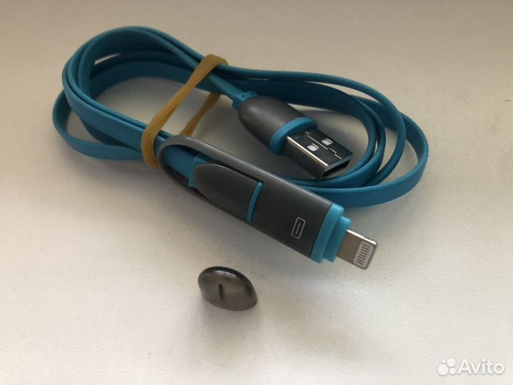 Кабель 2в1 usb lighting/micro usb