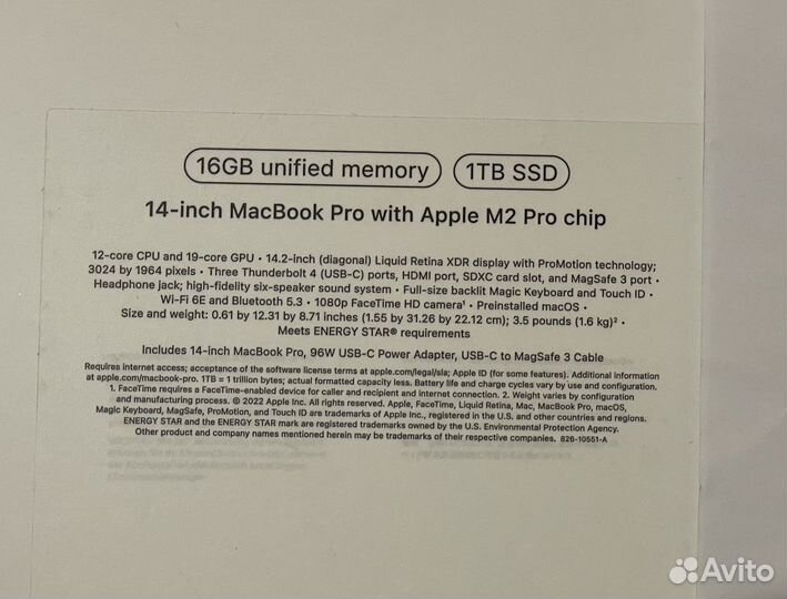 Macbook pro 14 m2 16gb 1tb silver