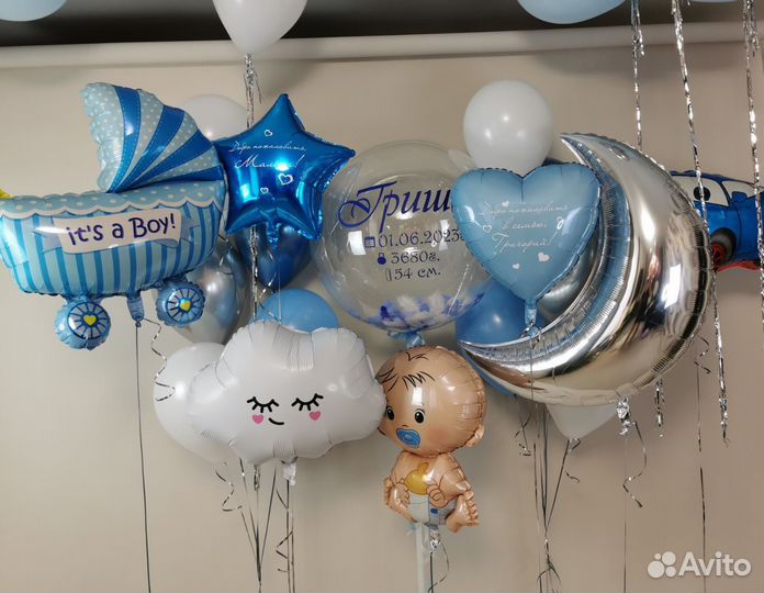 Воздушные шары гелиевые шары на выписку из Роддома