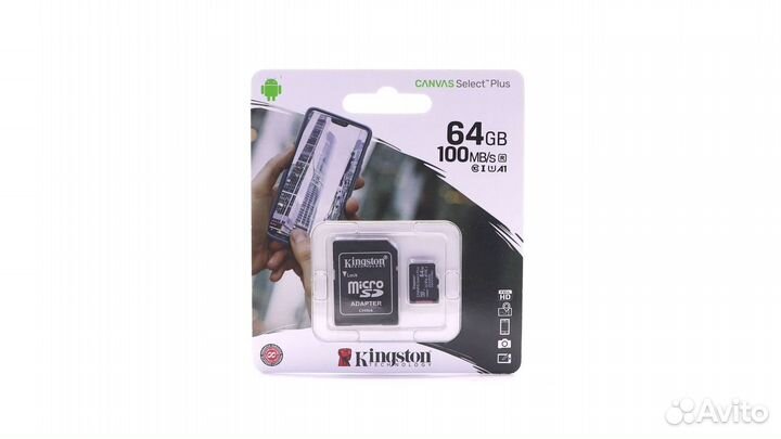 Карта памяти microsdxc Kingston Canvas Select Plus