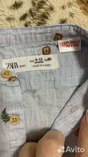 Рубашка для девочки zara 80 р