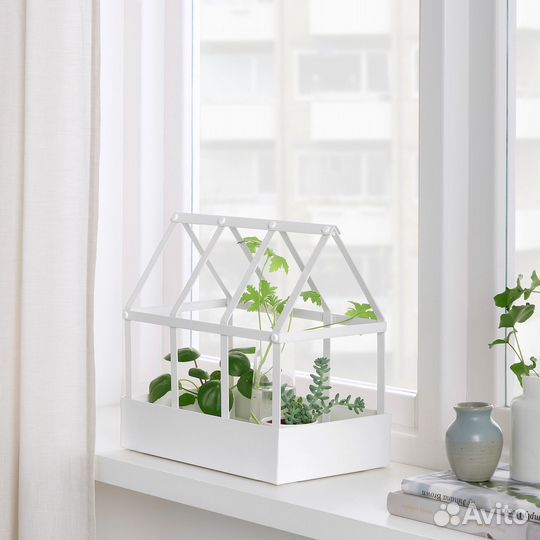 Senapskal IKEA 504.877.77 Декоративная теплица 29 см. Белый