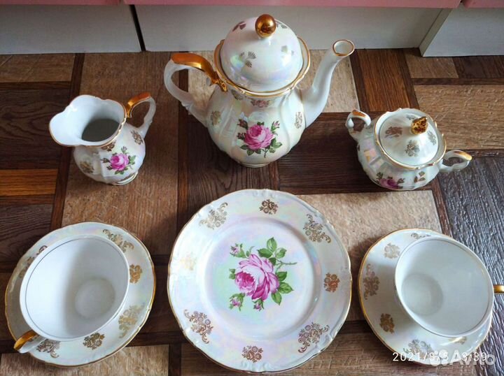 Сервиз чайный роза гдр