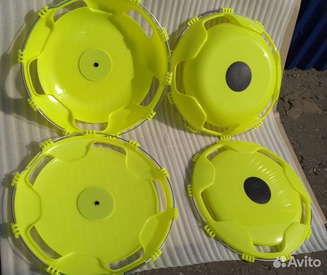 Колпак 4 шт колеса 17.5 радиус цвет Лимонный