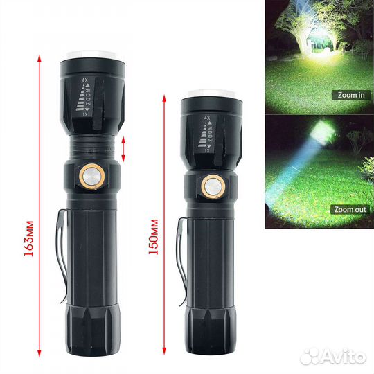 Патриот PT-FLR06 фонарь ручной (1L, 18650.,zoom)