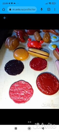 Мясные продукты пластиковые игрушки