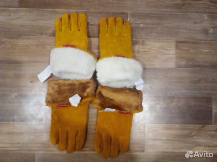 Перчатки краги меховые спилковые