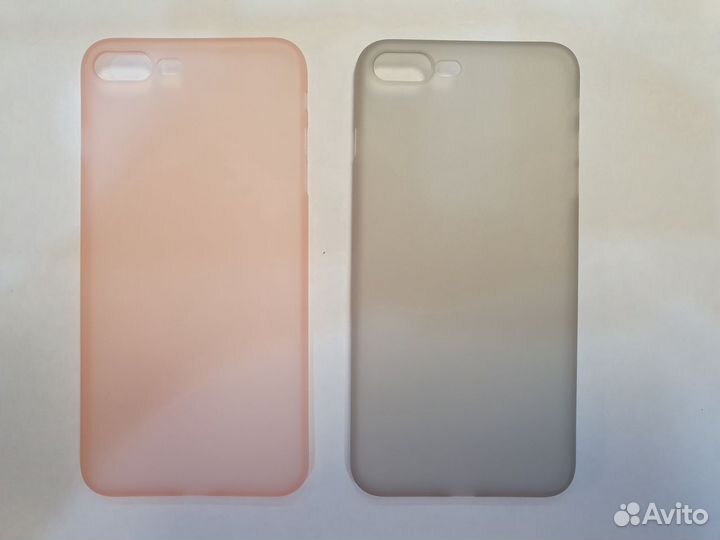 2 чехла для iPhone 8 plus (розовый и серый)