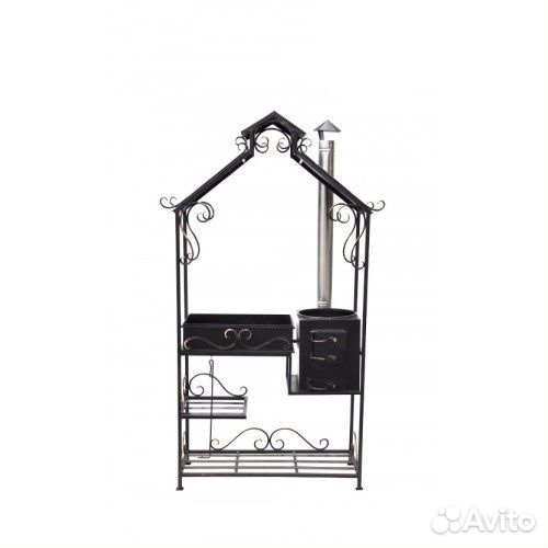 Кованый мангал с крышей