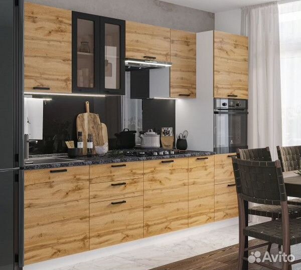 Кухня Дакота (Пасадена) 2,8м, вотан/бетон графит