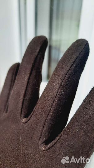Новые Перчатки нат. замша коричневые