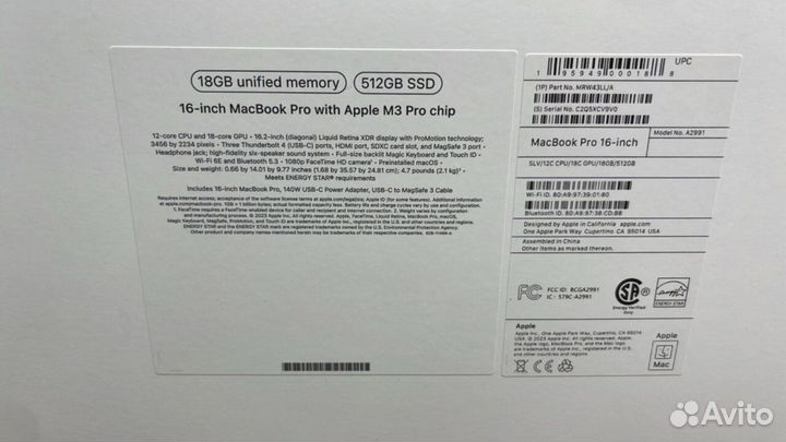 Macbook Pro 16 M3 18/512GB USA/RUS