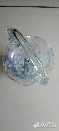 Ваза, конфетница, корзинка, стеклянная, СССР