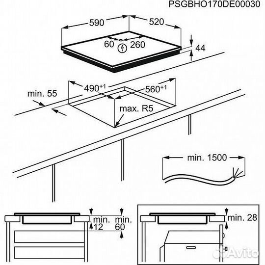 Варочная поверхность electrolux ipel644KC