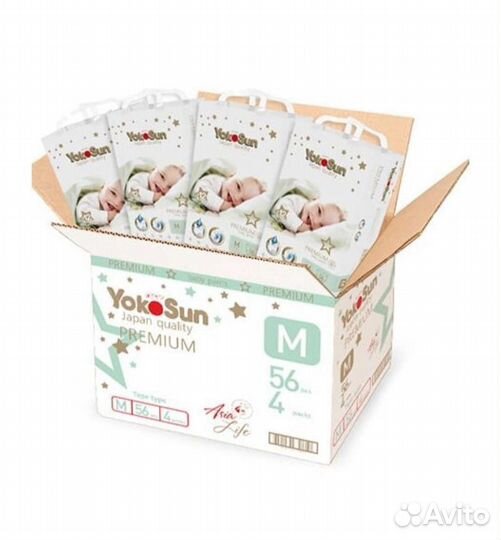 Подгузники-трусики YokoSun Premium M 56 шт