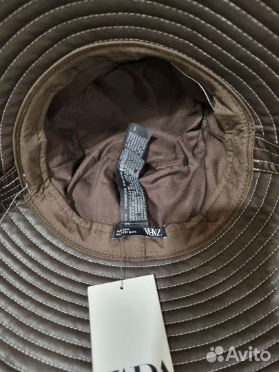 Панама кожа/Шляпа новая Зара с шерстью бежевая