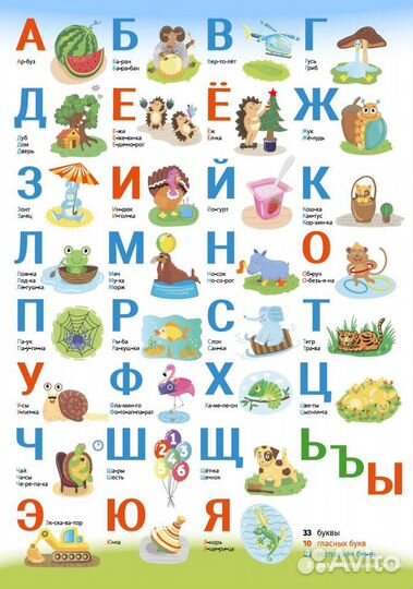 Плакат алфавит и пропись, два в одном