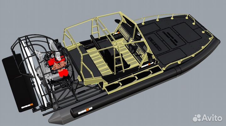 Аэролодка SibEX Cheater 125 л.с Завод Рестайлинг