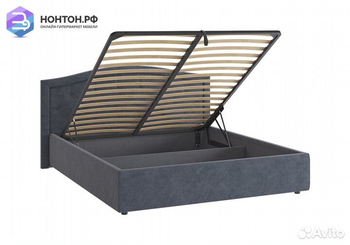 Кровать Верона 2 1.8 м серо-синяя