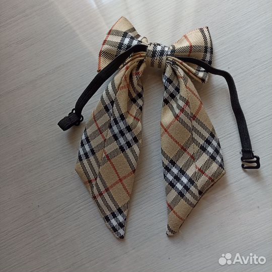 Галстук бант в клетку