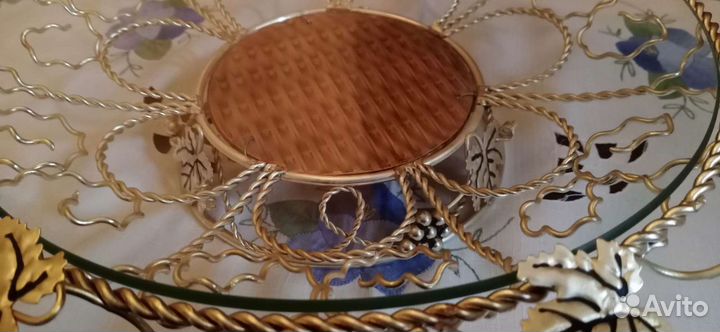 Ваза для фруктов на ножке стекло