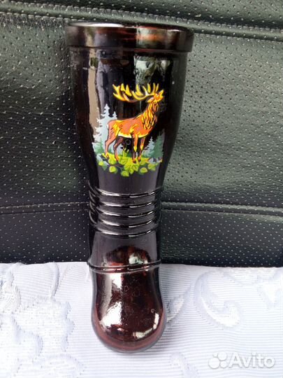 Винтаж ваза или подсвечник сапожок Олень