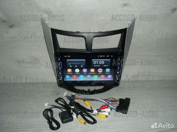 Магнитола Hyundai Solaris Android физ. кнопки GPS