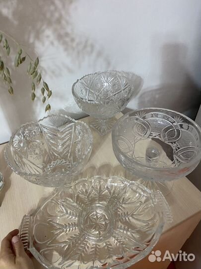 Ваза для фруктов хрусталь СССР