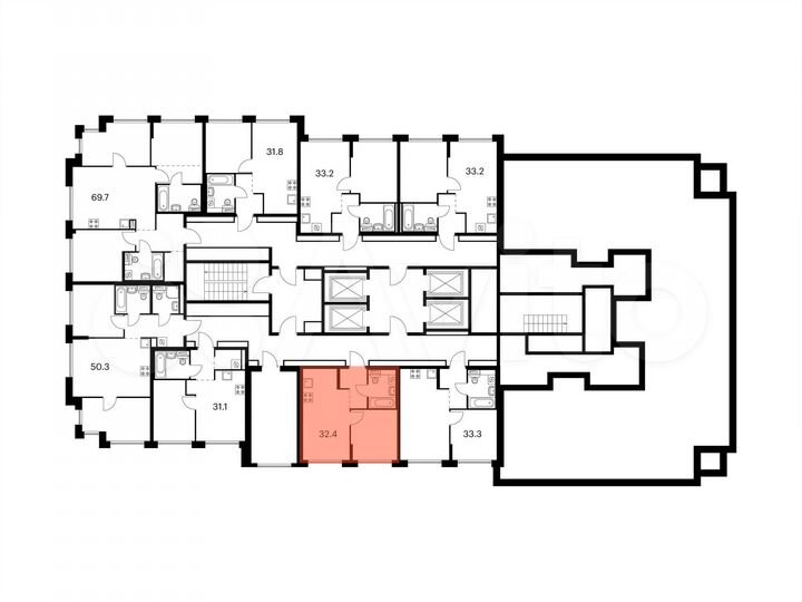 1-к. квартира, 32,4 м², 29/32 эт.