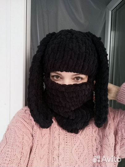 Балаклава с ушками зайца