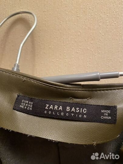 Кожаная юбка zara xs размера