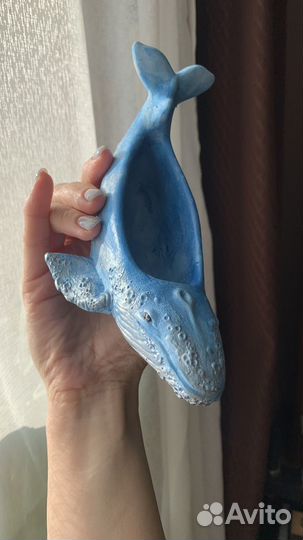 Фигурка кит из гипса, органайзер