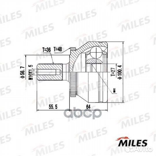 Шрус volvo XC90 I 2.5T-3.2 02-12 нар. ABS ga206