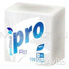 Бумажные Protissue 100 л 1 сл, белые