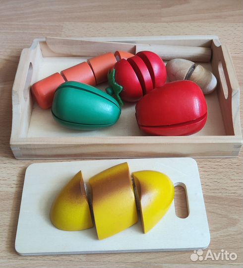 Деревянные продукты на липучке