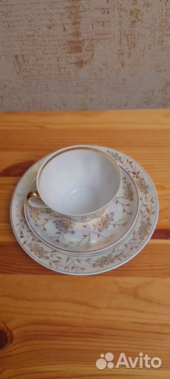 Чайное трио фарфор СССР Рижский ффз