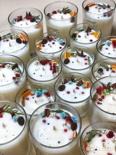 Аромасвечи и аромасаше с новогодним декором