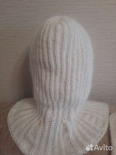 Комплект капор и варежки