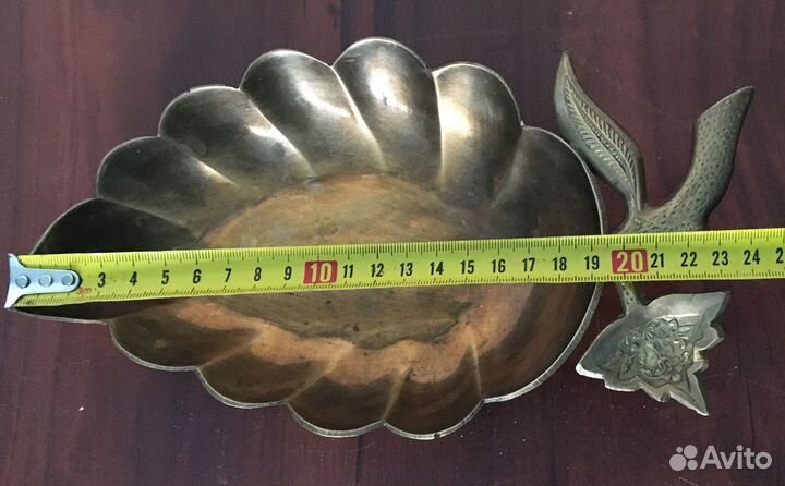 Пепельница лист латунь винтаж