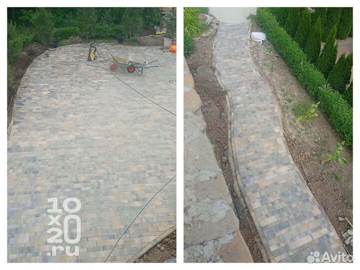 Тротуарная плитка, брусчатка, бордюры под ключ