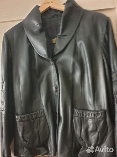 Куртка кожаная женская 48