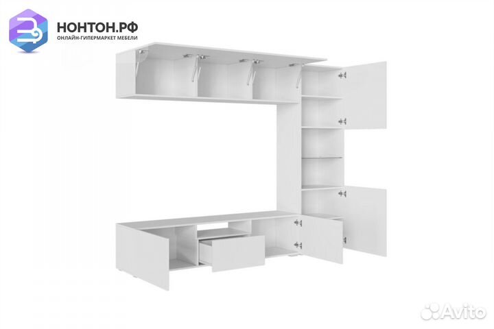 Стенка Стенфорд белый / белый матовый софт