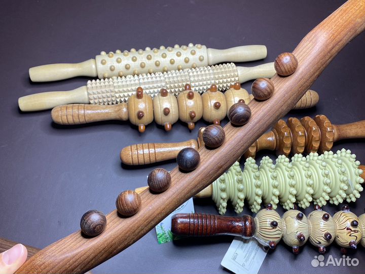 Бамбуковые палки массажные с рисовым наполнением