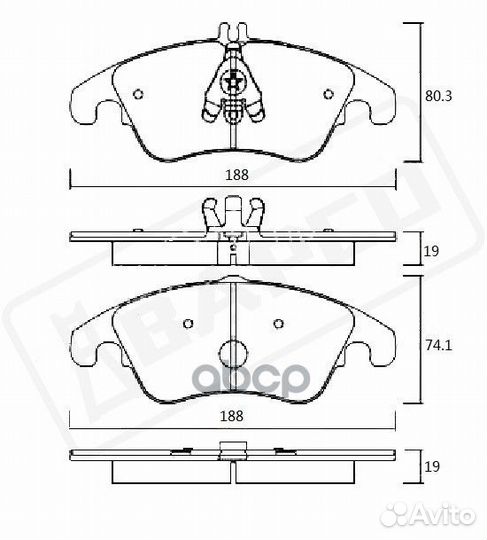 Колодки тормозные дисковые передние BP0371 bapco