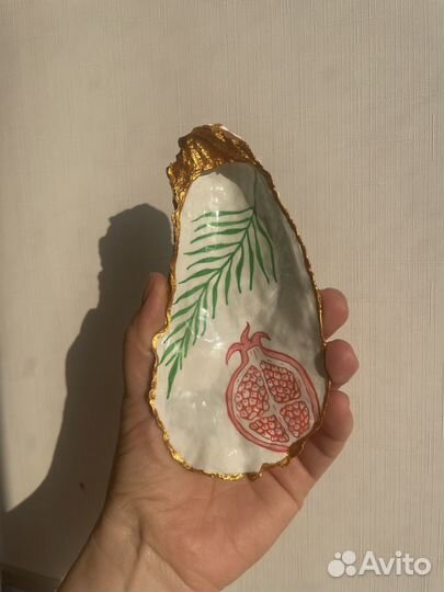Устрица, блюдце для украшений. Ручная роспись