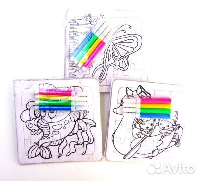 Набор пазл-раскраска +фломастеры