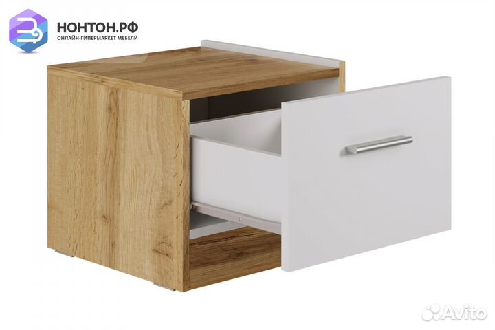 Тумба прикроватная правая Fresco белая / дубвотан