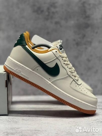Кроссовки Nike Air Force 1 Light Brown Green (Арт.91566)