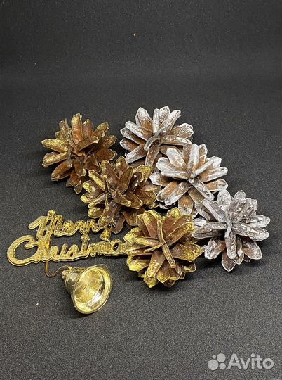 Шишки сосновые для новогоднего декора упак. 9 шт